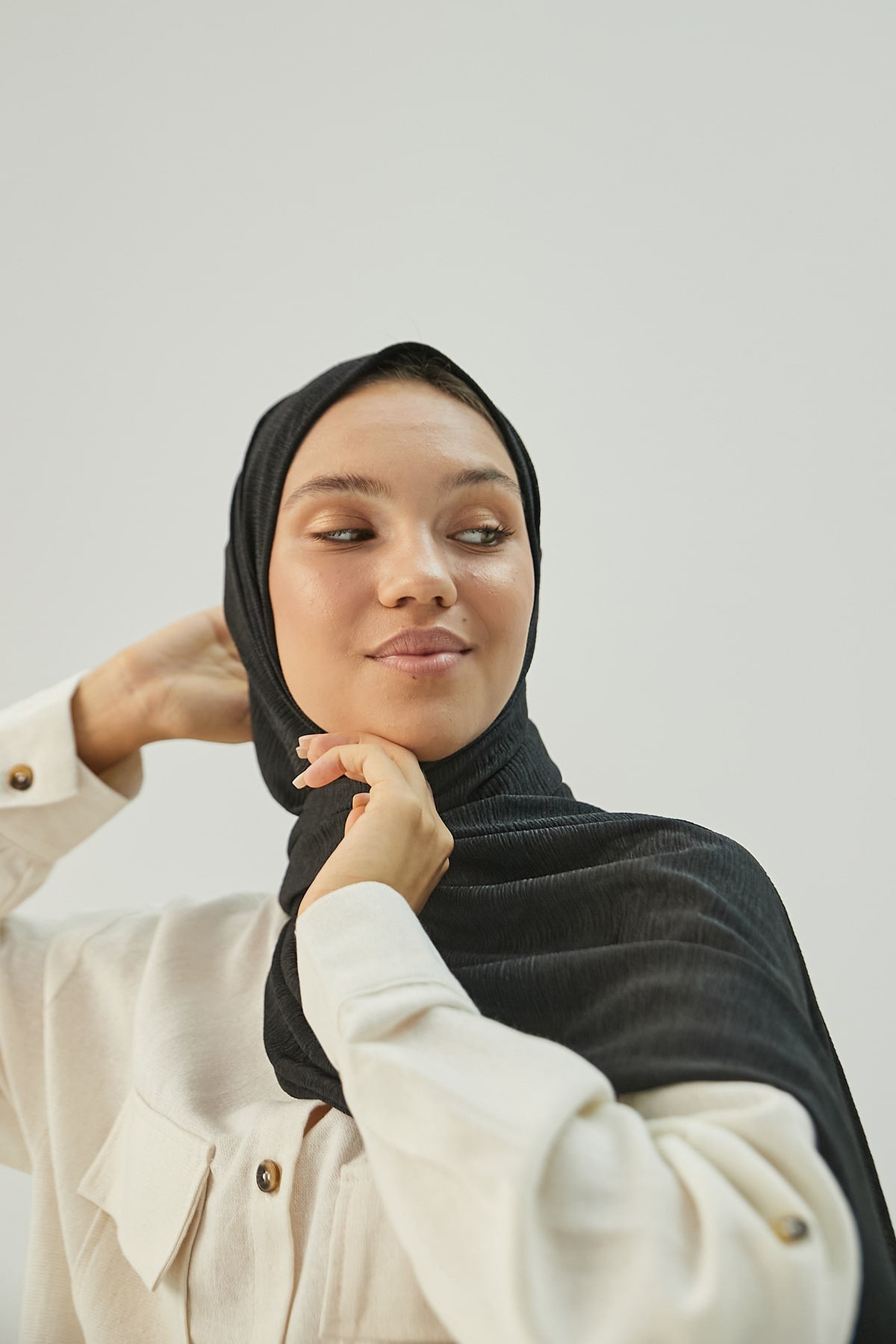 Cashmere Hijab in Black Color