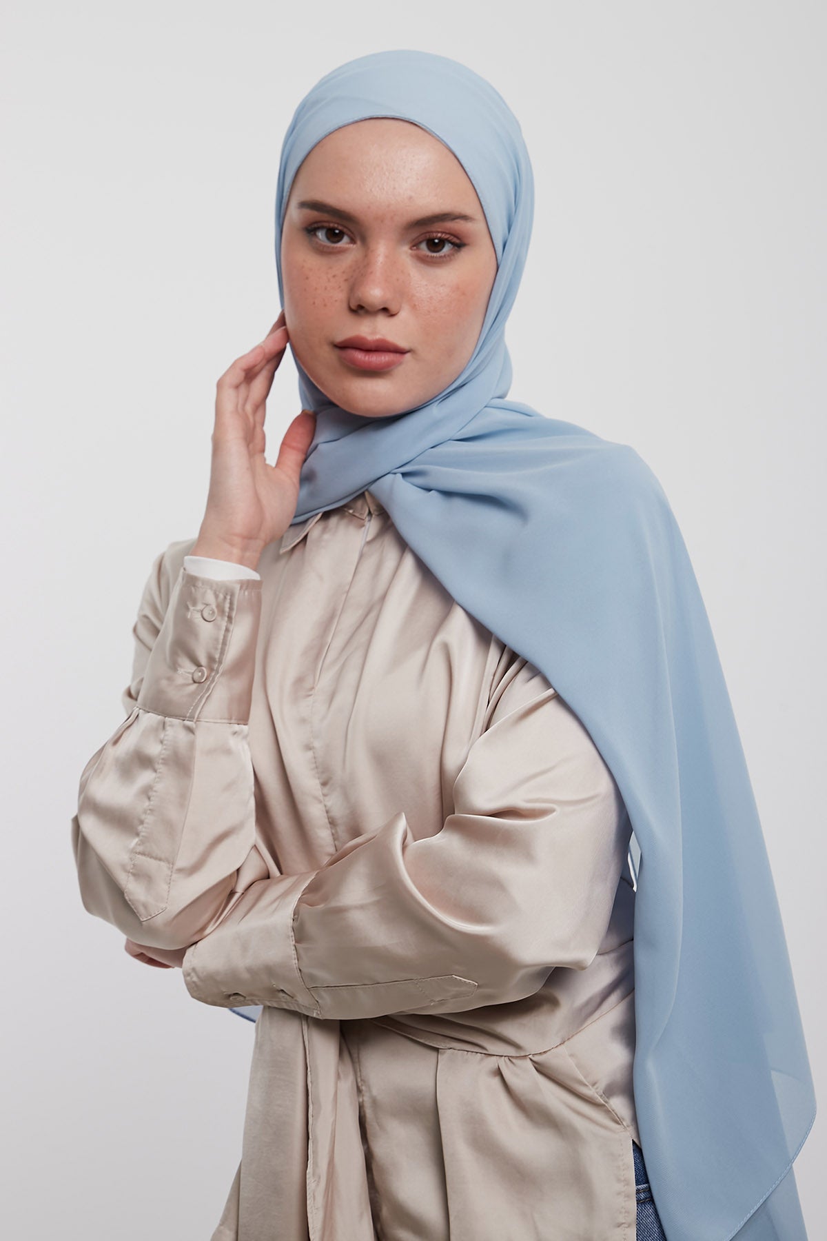 Chiffon Hijab in Rock Blue Color