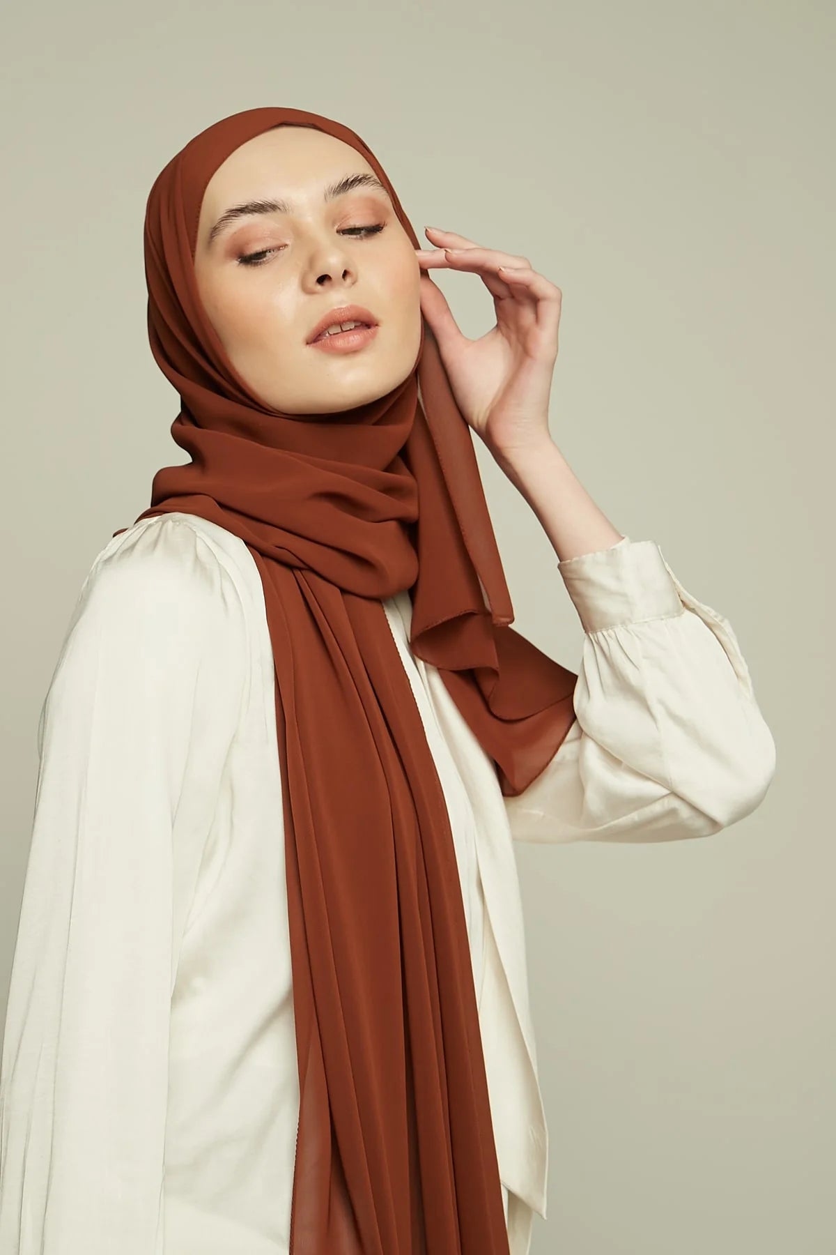 Chiffon Hijab - Walnut