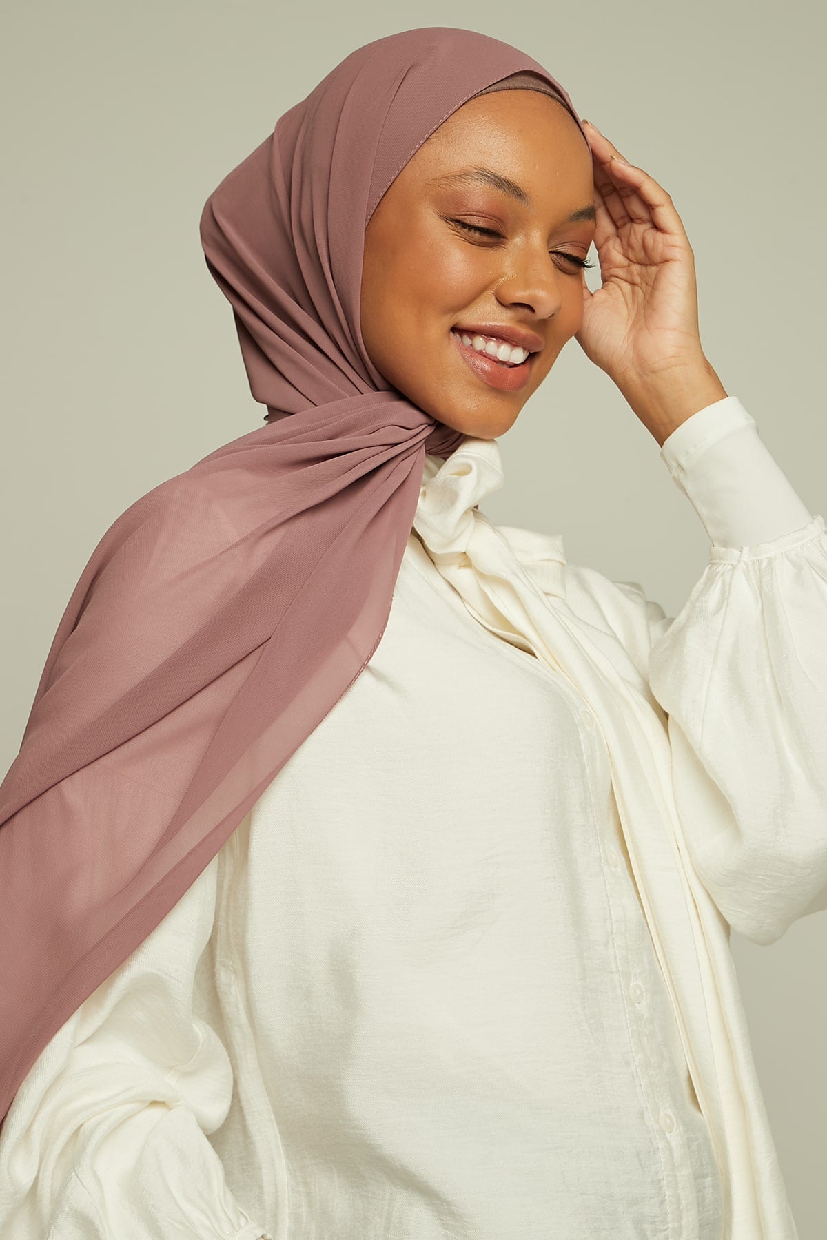 Chiffon Hijab in Old Rose Color