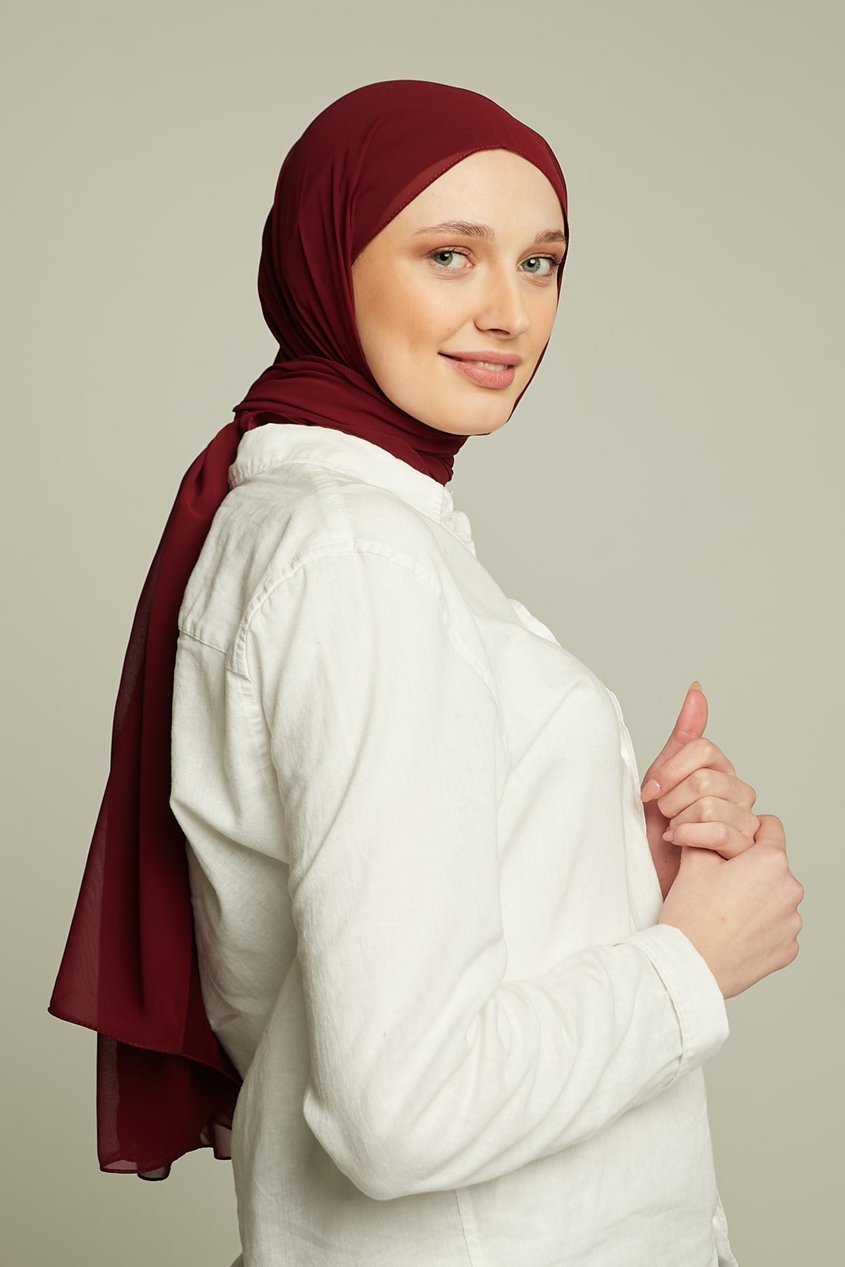 Chiffon Hijab in Maroon Color