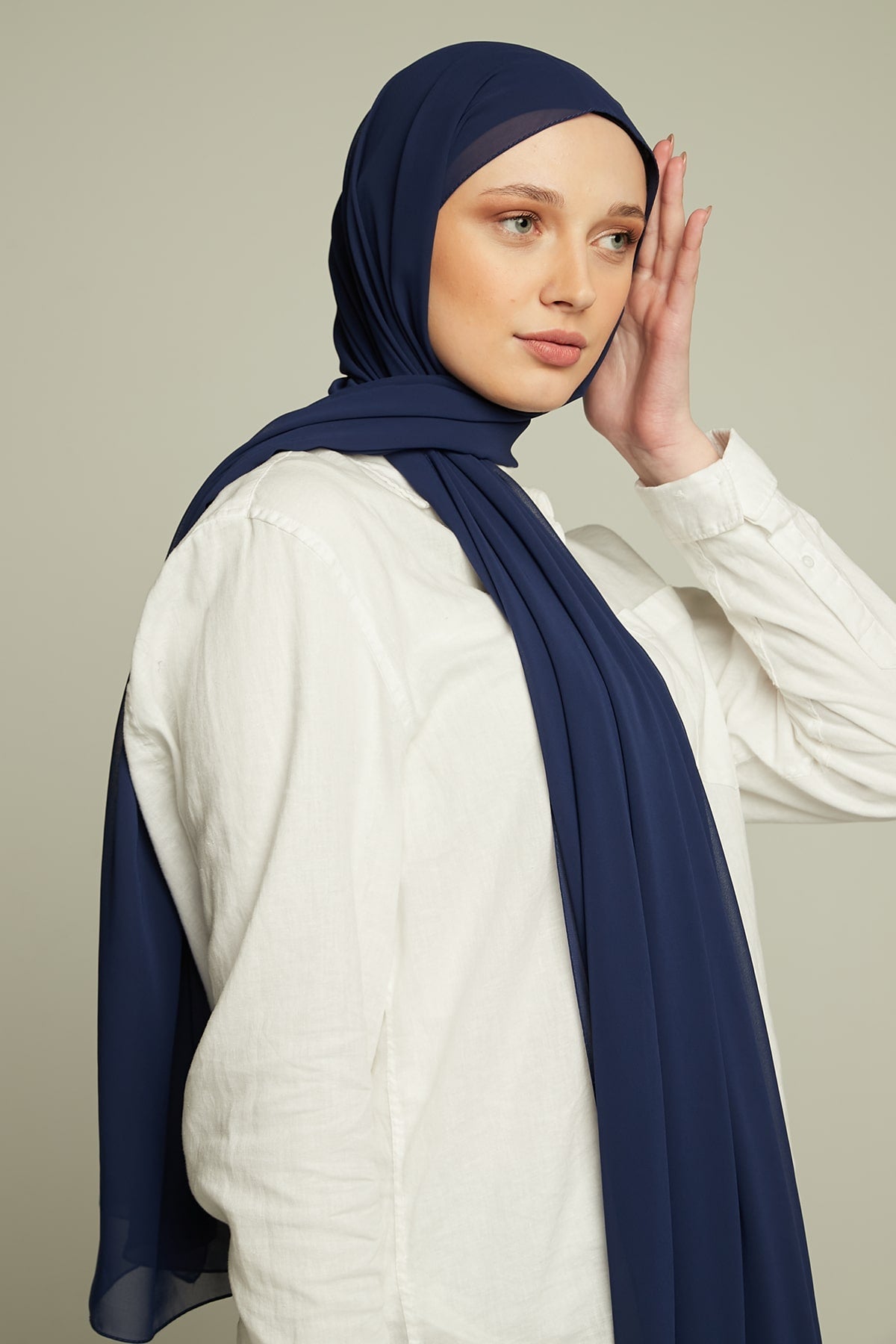 Chiffon Hijab in Navy Color