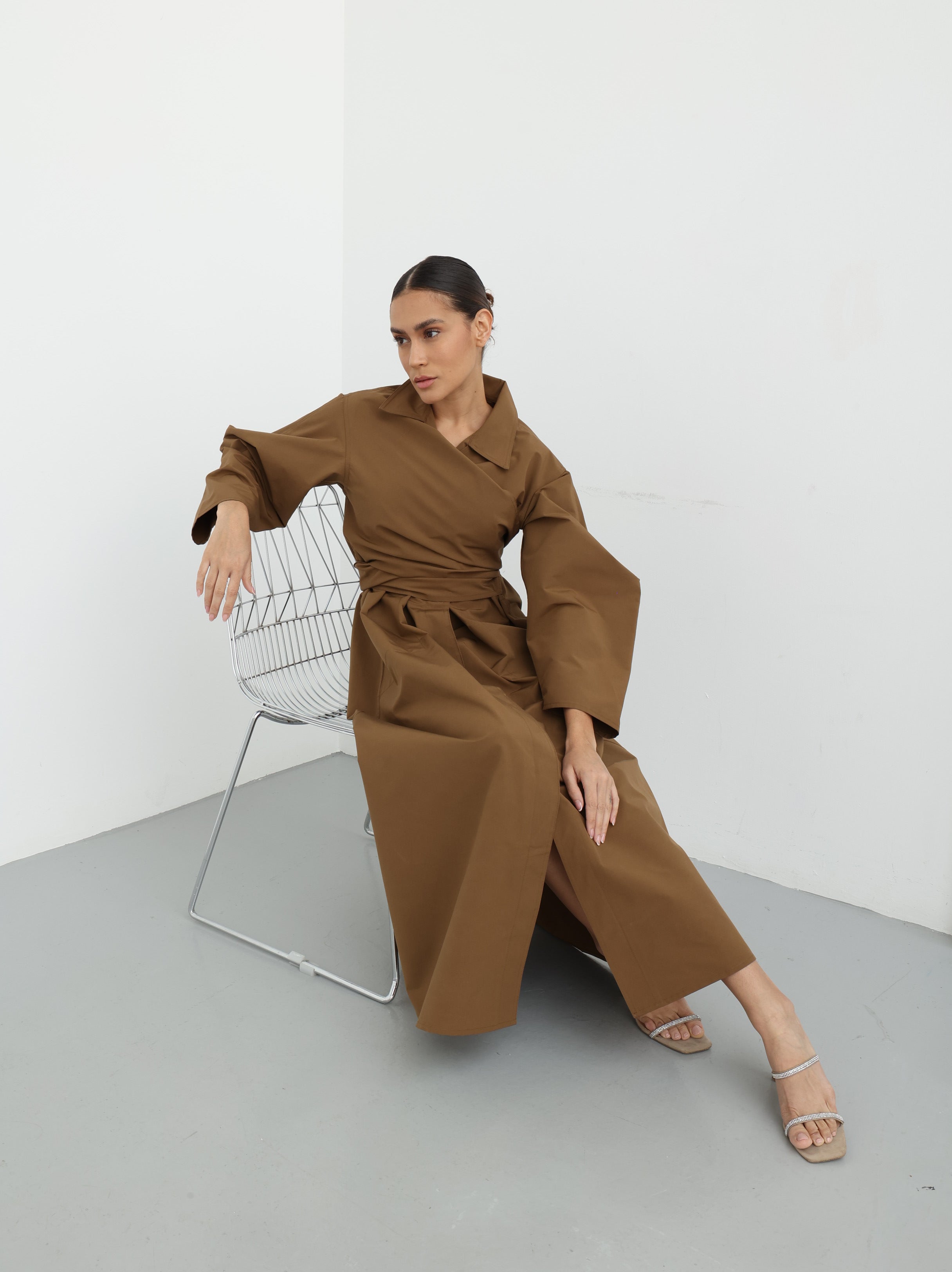 Maxi Trench Dress - Camel