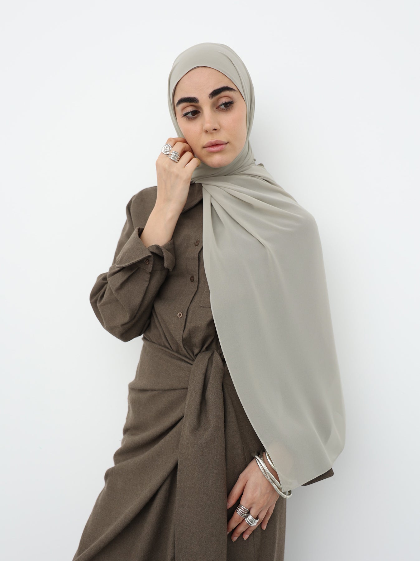 Chiffon Hijab - Pastel Grey