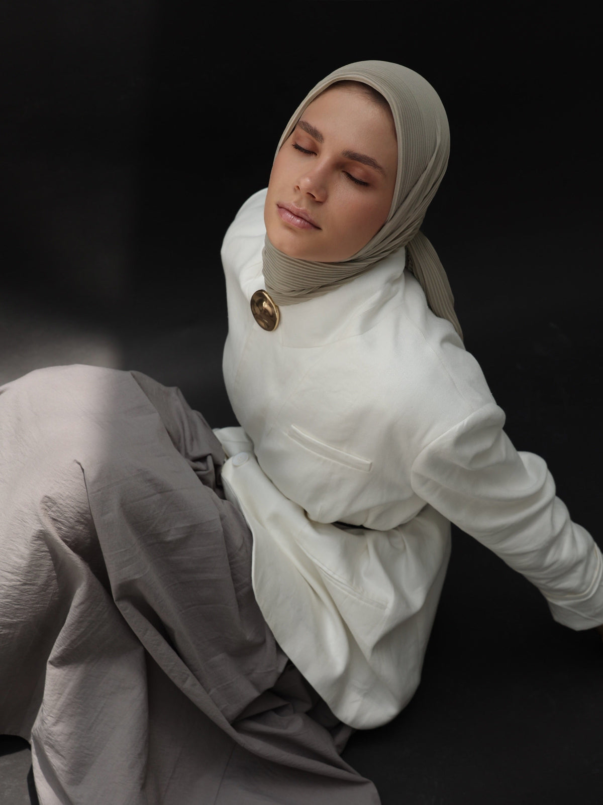 Pleated Chiffon - Pastel Grey