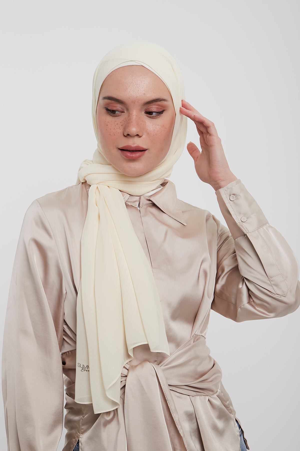 Chiffon Hijab - Antique White