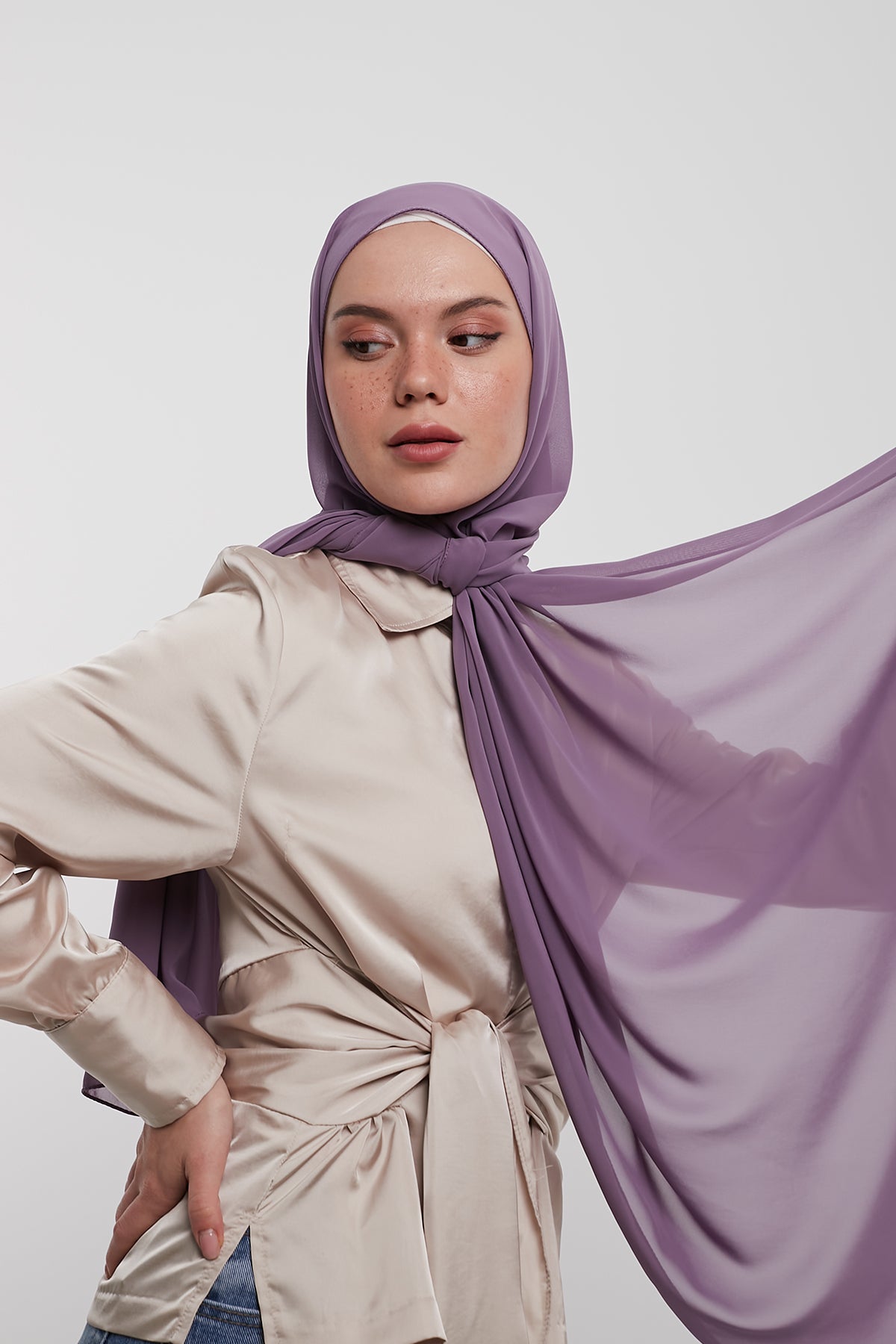 Chiffon Hijab - Reddish Magenta