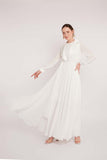 White Maxi Belted Gown